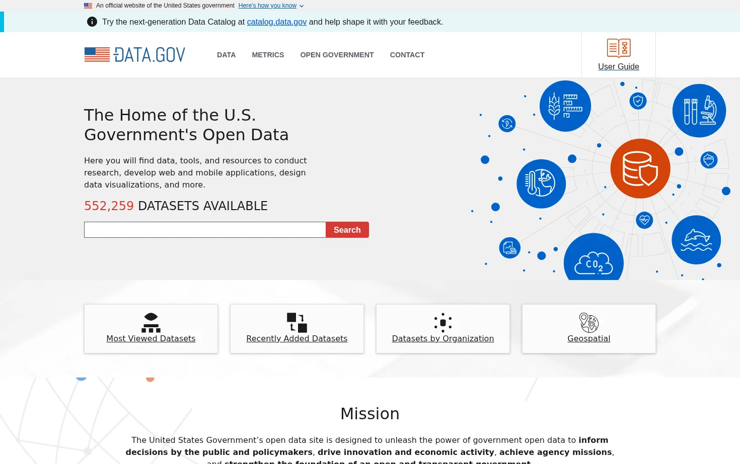 Data.gov 页面快照